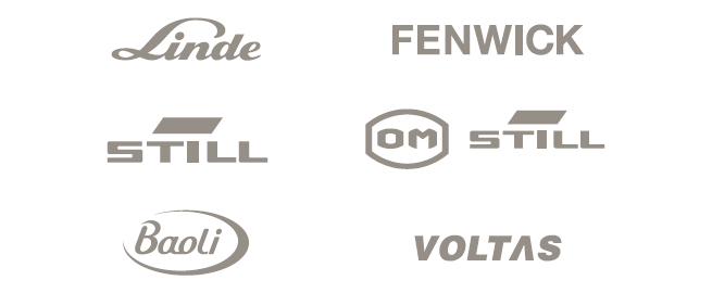 Linde, STILL, Baoli, Fenwick, OM STILL and VOLTAS (logo)