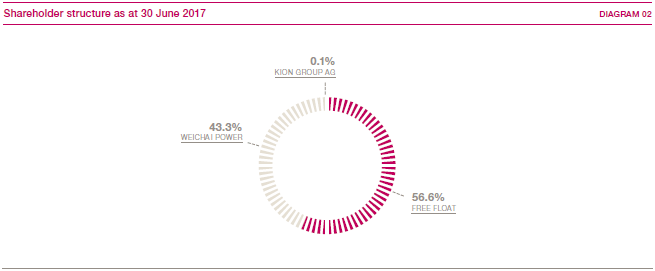 Shareholder structure as at 30 June 2017 (pie_chart)