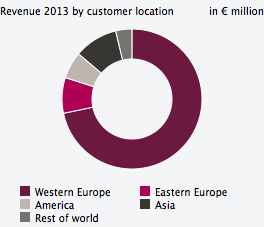 Revenue 2013 by customer location