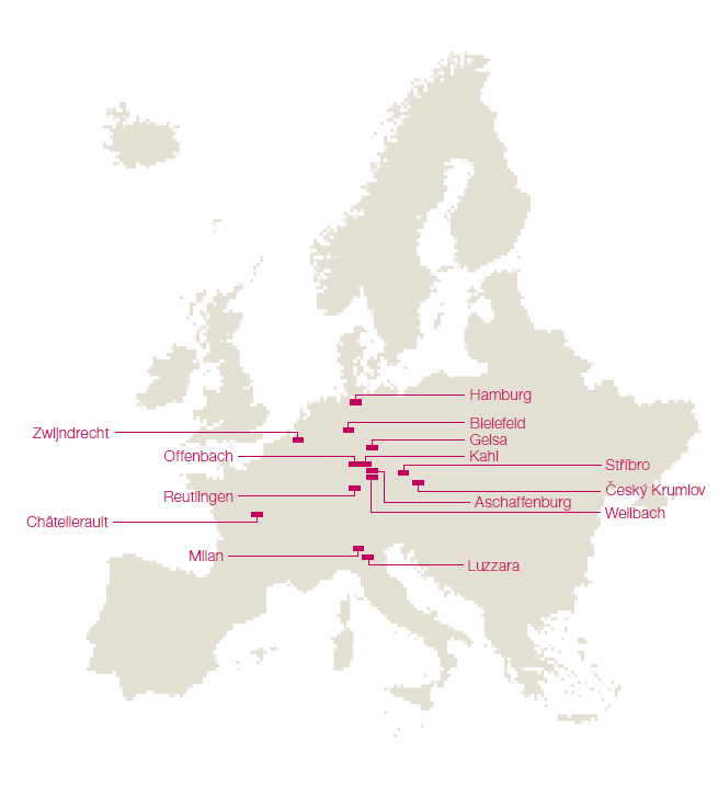 Production sites of the KION Group – Europe (world map)