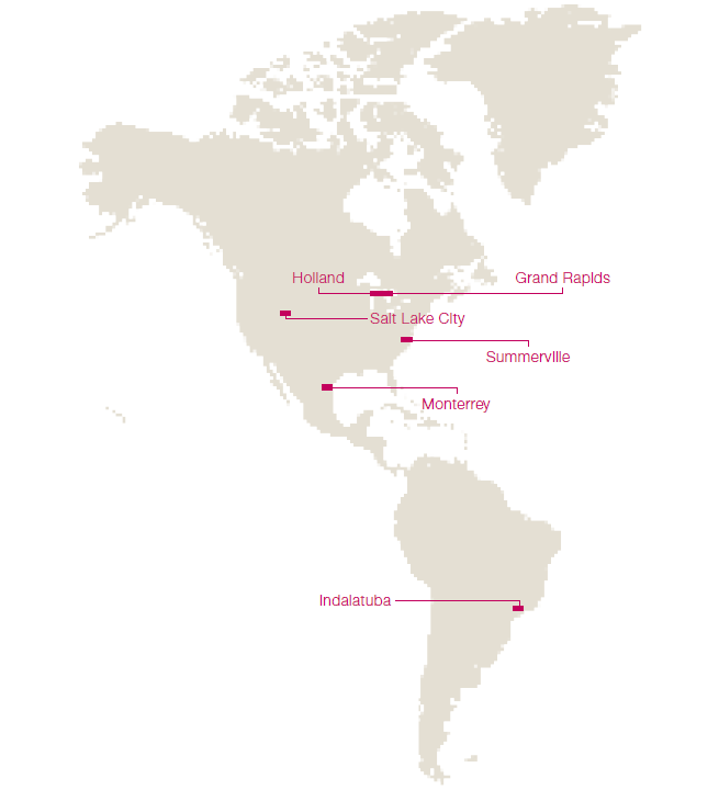 Production sites of the KION Group – America (world map)