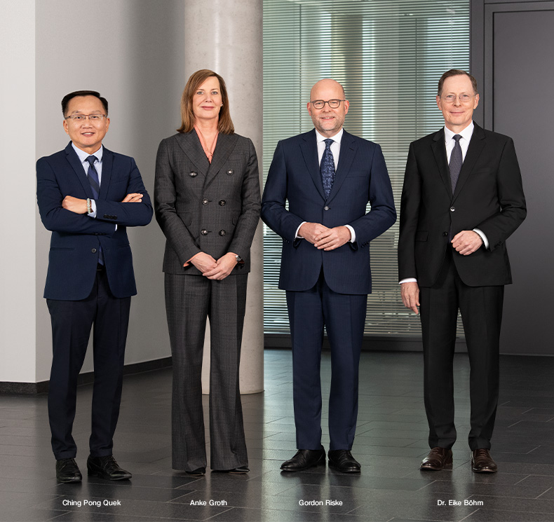 The Executive Board: Gordon Riske, Anke Groth, Dr Eike Böhm and Ching Pong Quek (photo)